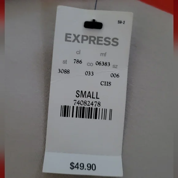 NWT Express Red & Beige Striped One Shoulder Dress - Picture 9 of 10